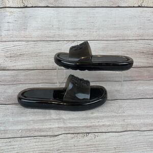Tory Burch Bubble Jelly Womens Sz 7B Slide Sandals Black